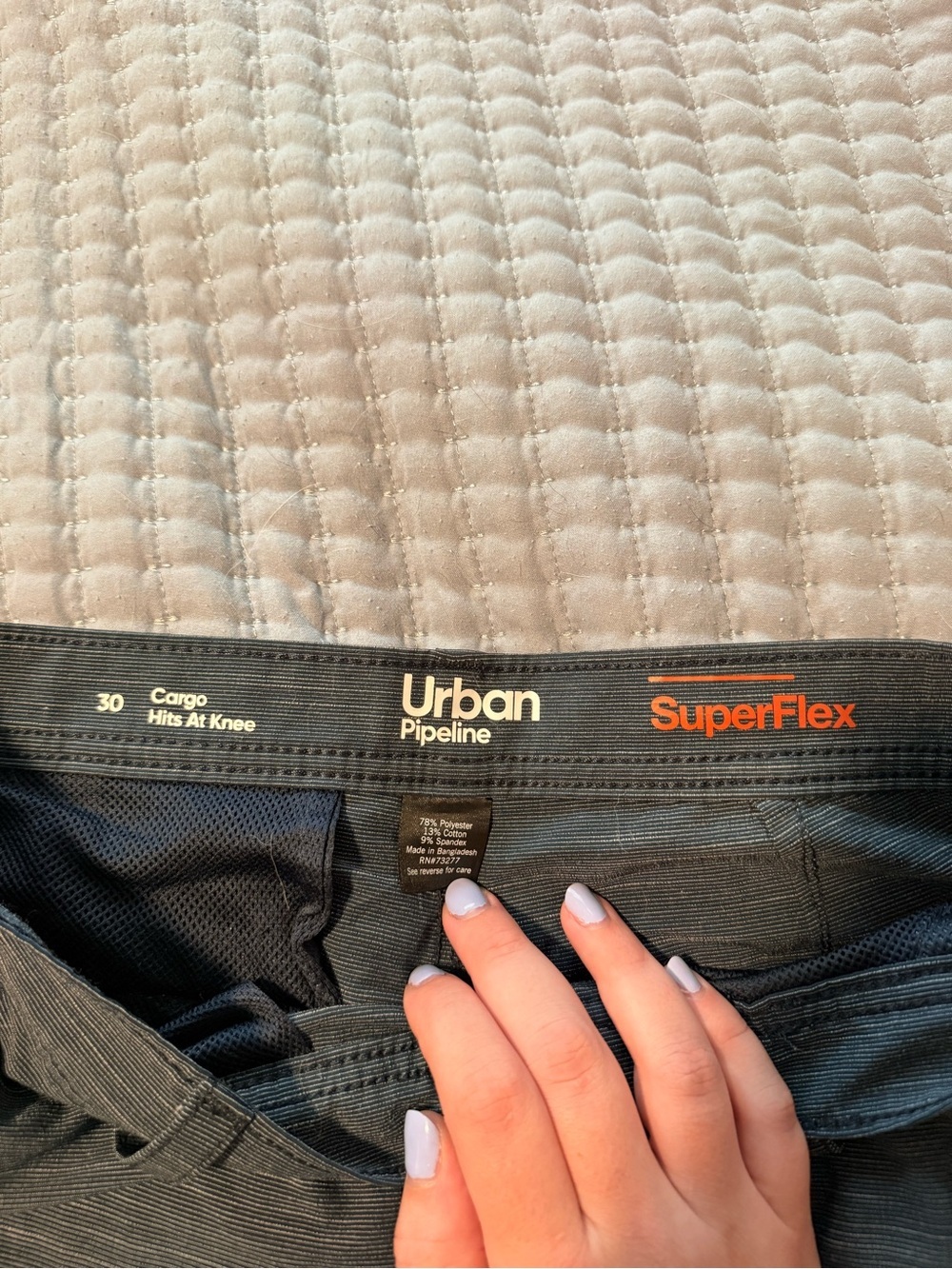 urban pipeline Navy Blue Cargo Shorts with Side Pockets - Picture 3 of 3